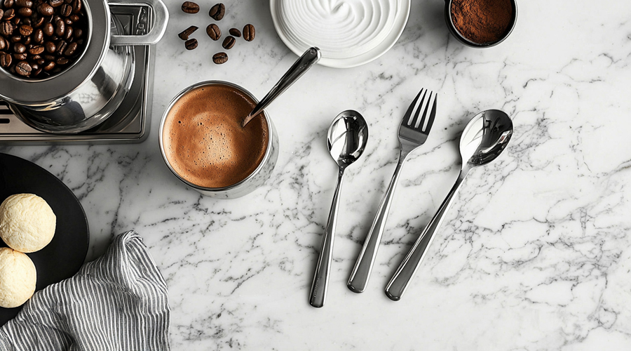 stainless steel fork and spoon set